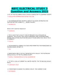 ABYC ELECTRICAL STUDY 3 Question and Answers 2025
