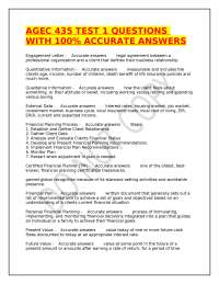 AGEC 435: Financial Planning Test 1 Q&A - Ace Your Exam