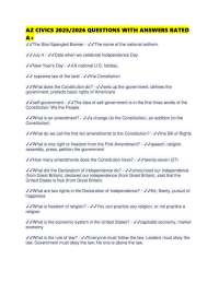 AZ CIVICS 2025/2026 QUESTIONS WITH ANSWERS RATED A+