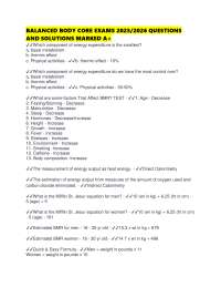 BALANCED BODY CORE FINAL PAPER 2025/2026 QUESTIONS AND SOLUTIONS MARKED A+