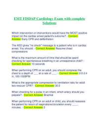 EMT FISDAP Cardiology Exam with complete Solutions