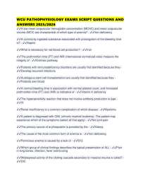 WCU PATHOPHYSIOLOGY EXAMS SCRIPT QUESTIONS AND ANSWERS 2025/2026