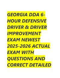 Georgia DDA Exam Prep: Defensive Driving Questions and Answers 2025-2026