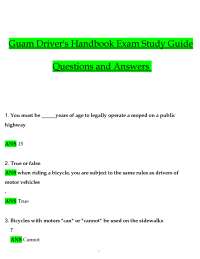 Guam Driver's Handbook Exam Study Guide: Q&A for Traffic Laws