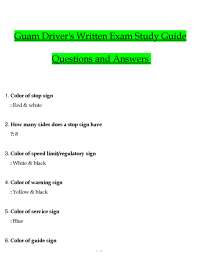 Guam Driver's Written Exam Study Guide tested questions (latest 2025 / 2026)