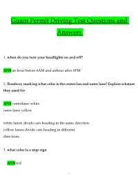 Guam Driving Permit Test: Questions and Answers