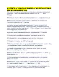 WCU PATHOPHYSIOLOGY EXAMINATION SET QUESTIONS AND ANSWERS 2025/2026