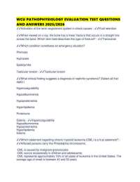 WCU PATHOPHYSIOLOGY EVALUATION TEST QUESTIONS AND ANSWERS 2025/2026