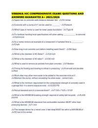 VIRGINIA HIC COMPREHENSIVE EXAMS QUESTIONS AND ANSWERS GUARANTEE A+ 2025/2026
