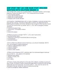ASEP SPORT FIRST AID CORE EXAM STUDY 2025/2026 QUESTIONS WITH SOLUTIONS GRADED A+