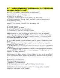 CITI Training Exam: Research Ethics Q&A
