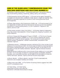 CARE OF THE OLDER ADULT COMPREHENSIVE EXAM TEST 2025/2026 QUESTIONS AND SOLUTIONS MARKED A