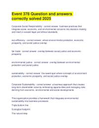 Event 378 Question and answers correctly solved 2025