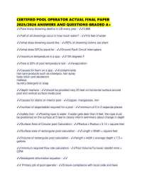 CERTIFIED POOL OPERATOR ACTUAL FINAL PAPER 2025/2026 ANSWERS AND QUESTIONS GRADED A+
