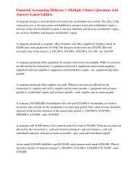 Financial Accounting Midterm 1 (Multiple Choice) Questions And Answers Latest Edition.