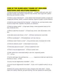 CARE OF THE OLDER ADULT EXAMS SET 2025/2026 QUESTIONS AND SOLUTIONS MARKED A+