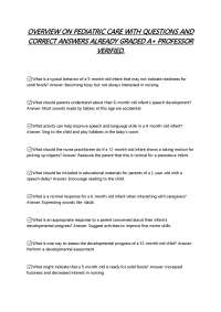 OVERVIEW ON PEDIATRIC CARE WITH QUESTIONS AND CORRECT ANSWERS ALREADY GRADED A+ PROFESSOR