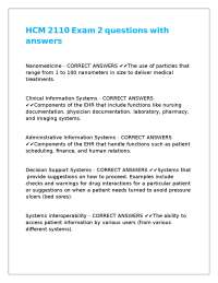 Healthcare Management and Health IT Key Concepts: Exam Q&A