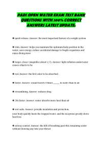 PADI OPEN WATER EXAM TEST BANK QUESTIONS WITH 100% CORRECT ANSWERS LATEST UPDATE.