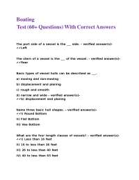 Boating Safety Exam: 60+ Questions and Answers for Vessel Operation