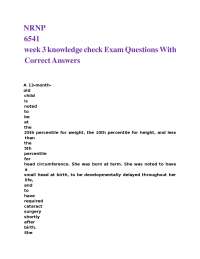 Pediatric Knowledge Check: Exam Questions and Answers