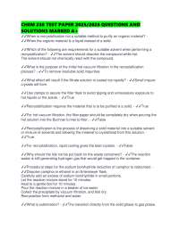 CHEM 238 TEST PAPER 2025/2026 QUESTIONS AND SOLUTIONS MARKED A+