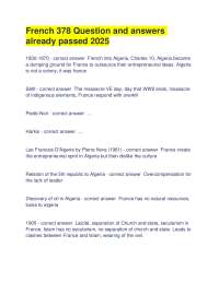 French 378 Question and answers already passed 2025