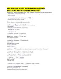 CFT MONITOR STUDY GUIDE EXAMS 2025/2026 QUESTIONS AND SOLUTIONS MARKED A+