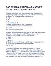 CSO EXAM QUESTION AND ANSWER LATEST UPDATE| GRADED A+
