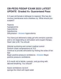 OB-PEDS FISDAP EXAM 2025 LATEST UPDATE Graded A+ Guaranteed Pass