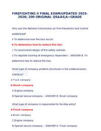 Firefighting II Final Exam: 200 Q&As for A+ Grade