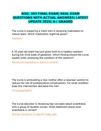 NSG-303 Nursing Final Exam: Real Questions and Answers for A+ Grade