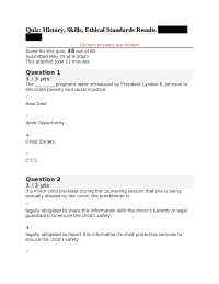 HSC0500 Quiz: History, Skills, Ethical Standards Results 2025