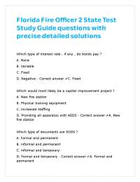 Florida Fire Officer State Test Study Guide: Questions and Solutions