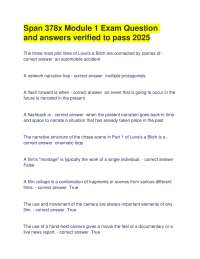 Span 378x Module 1 Exam Question and answers verified to pass 2025