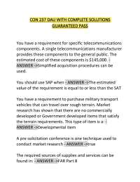 CON 237 DAU WITH COMPLETE SOLUTIONS GUARANTEED PASS