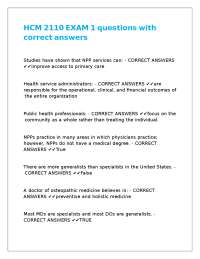 HCM 2110 EXAM 1 questions with correct answers