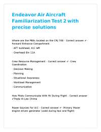 Endeavor Air Aircraft Familiarization Test 2 with precise detailed solutions
