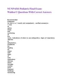Pediatric Final Exam Q&A: Key Concepts in Pediatric Medicine