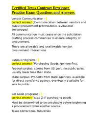 Certified Texas Contract Developer Practice Exam Questions and Answers