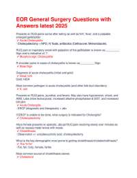EOR General Surgery Questions with Answers latest 2025