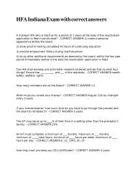Indiana HFA Exam Prep: Questions and Answers