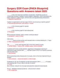 Surgery EOR Exam [PAEA Blueprint] Questions with Answers latest 2025