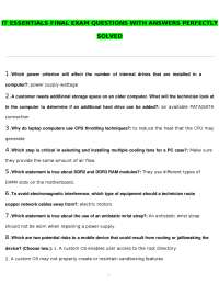 IT ESSENTIALS FINAL EXAM QUESTIONS WITH ANSWERS PERFECTLY SOLVED