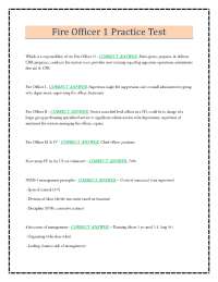 Fire Officer 1 Practice Test: Responsibilities and Management Principles