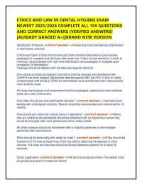 Ethics and Law in Dental Hygiene Exam: 150 Q&A (2025/2026)