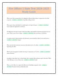 Fire Officer 1 State Test 2024-2025 Study Guide