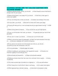 CALIFORNIA DRIVERS DMV TEST 2025/2026 QUESTIONS WITH SOLUTIONS GRADED A+