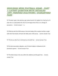 NFHS Football Exam 2025/2026: Rules and Regulations