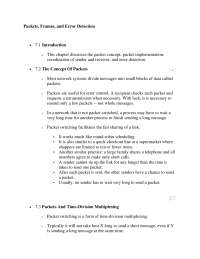 Packets, Frames & Error Detection